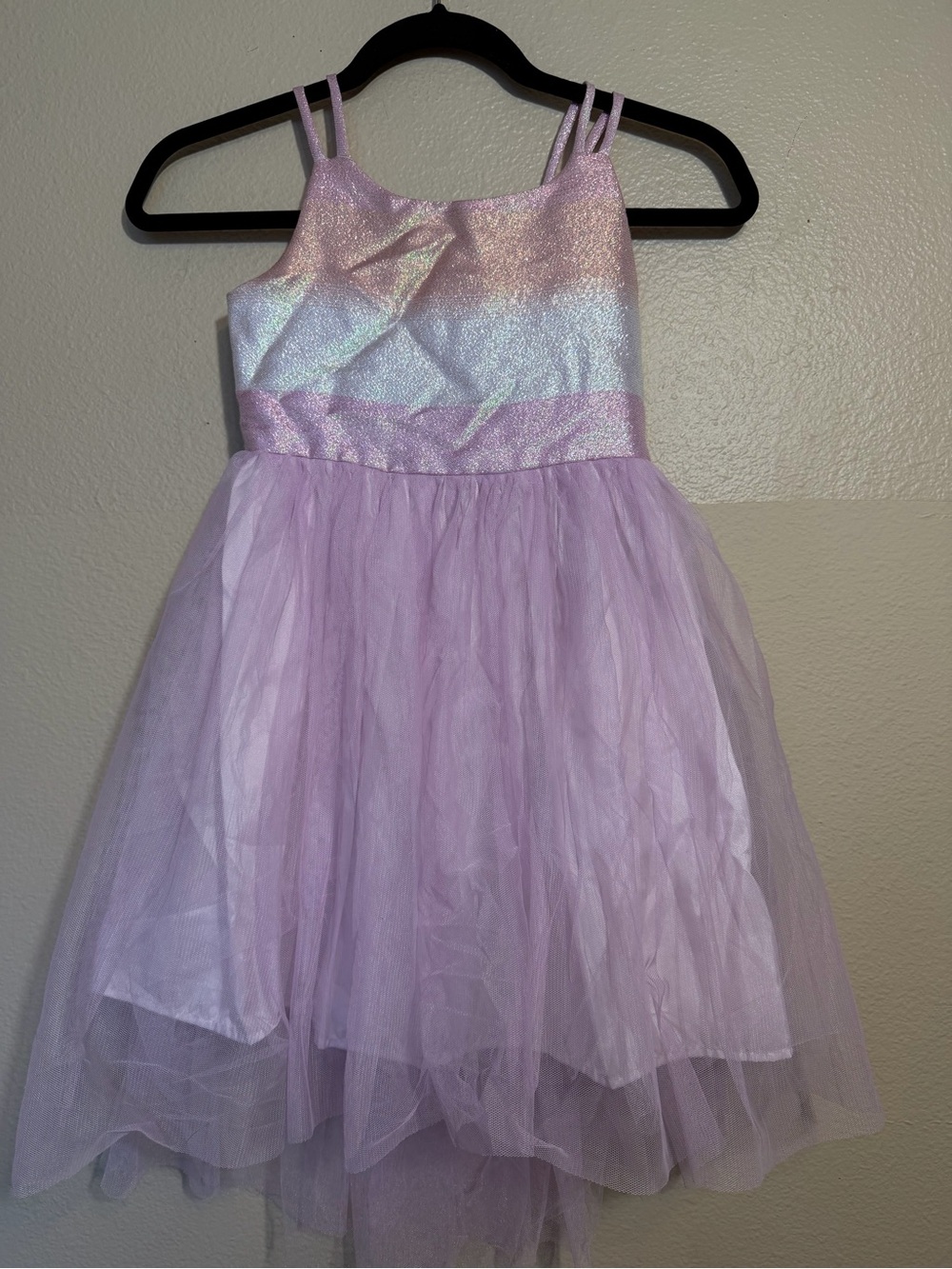 Cat & Jack girls dress with iridescent gradient from silver 6X